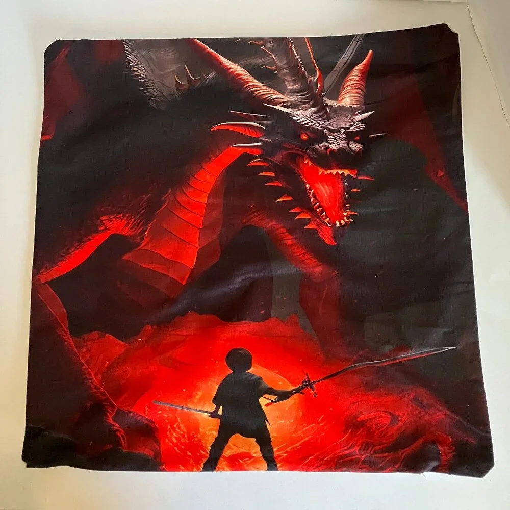 Halloween or Mid Evil Themed Throw Pillow Cover Lights Up New W/O Tag.